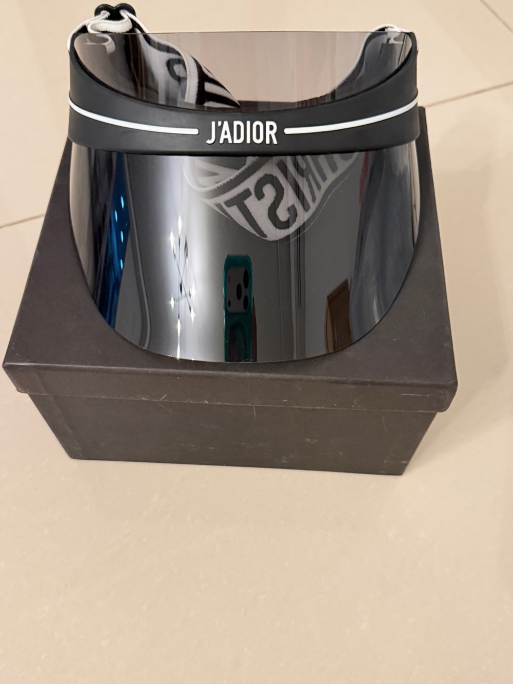 Dior J'ADIOR Black Mirrored Visor with White Trim